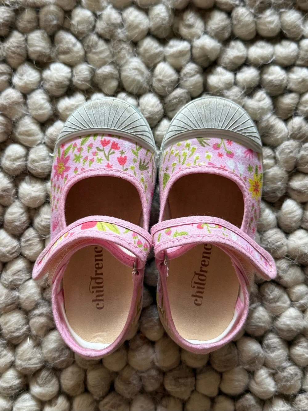 Children's Pink Floral Mary Jane Shoes by